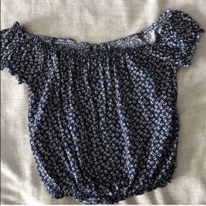 Navy Floral Brandy Melville Tee Shirt